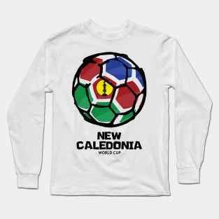 New Caledonia Football Country Flag Long Sleeve T-Shirt